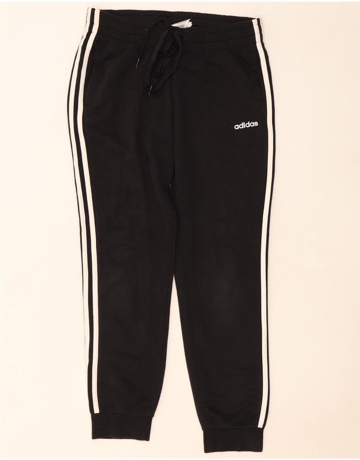 Adidas Womens Tracksuit Calças Joggers UK 12/14 Médio Algodão Preto
