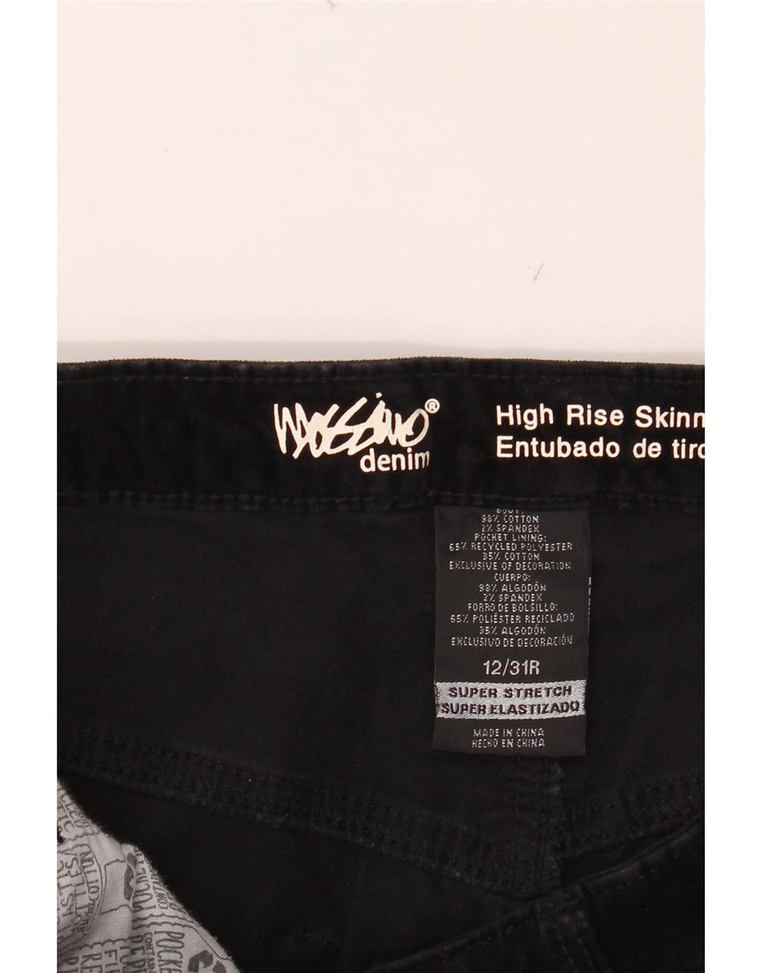 MOSSIMO Calça feminina casual skinny de cintura alta US 12 grande W31 L29 preta