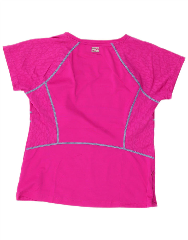 Camiseta feminina FILA UK 16 grande poliéster rosa