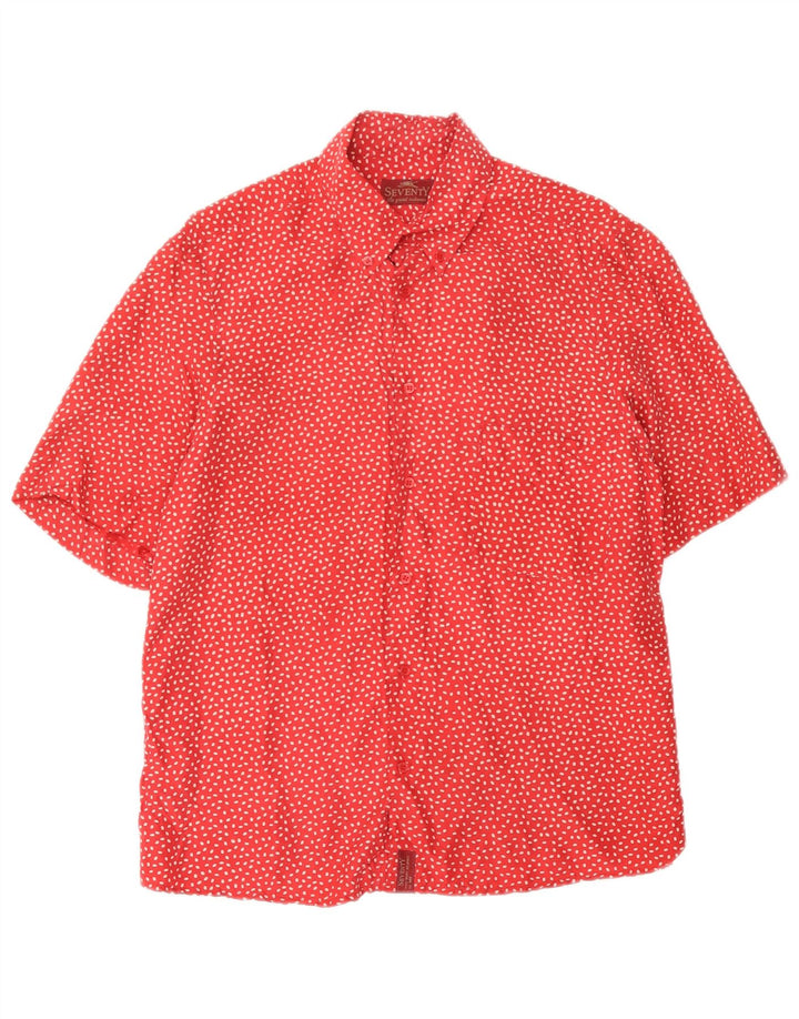 Camisa masculina de manga curta Seventy média vermelha manchada
