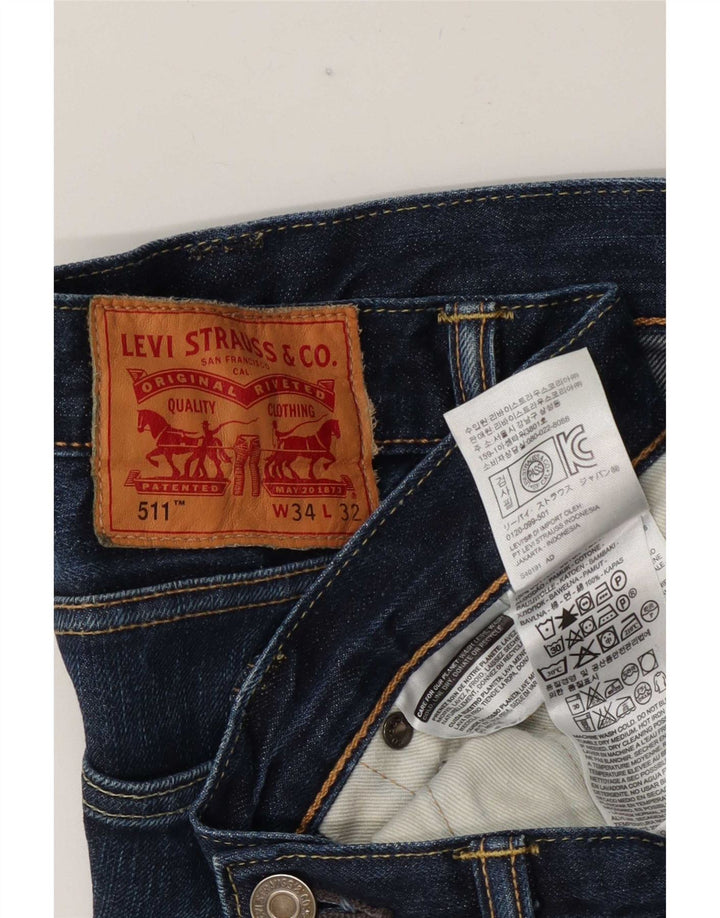 Calça Jeans Levis 511 Slim Masculina W34 L32 Azul Algodão