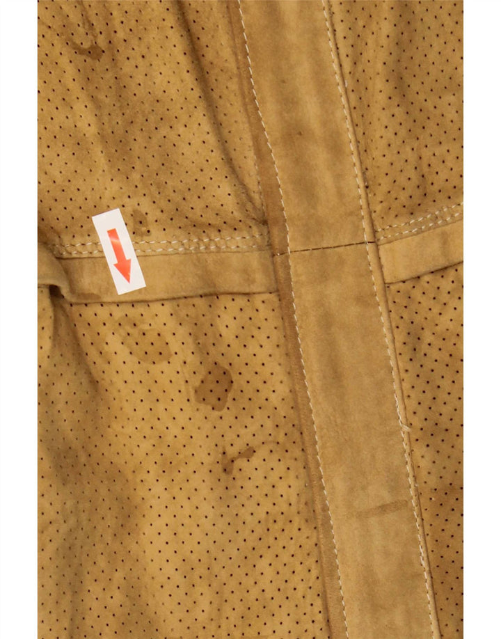 Jaqueta de camurça masculina vintage UK 34 XS bege