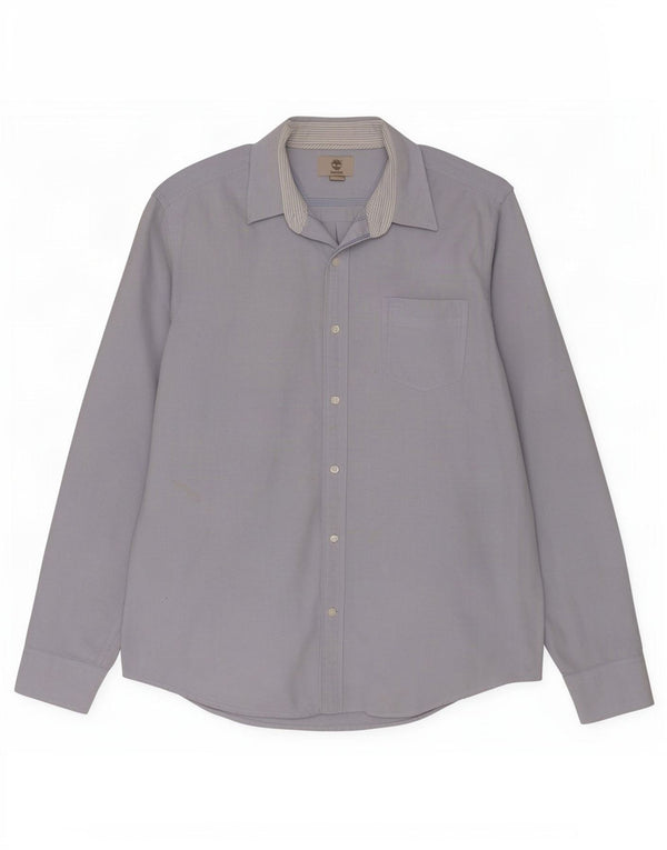 Camisa masculina Timberland Regular Fit azul médio algodão