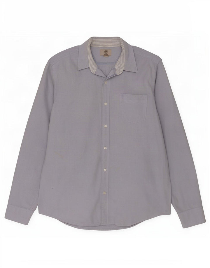 Camisa masculina Timberland Regular Fit azul médio algodão