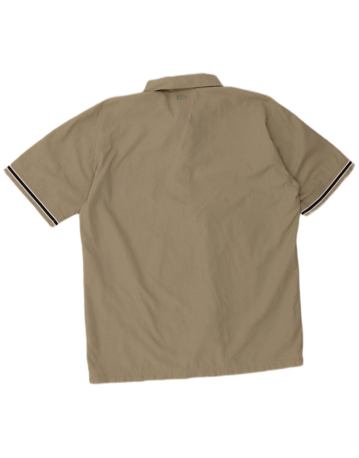 Camisa masculina de manga curta ADIDAS UK 38/40 médio cáqui poliéster