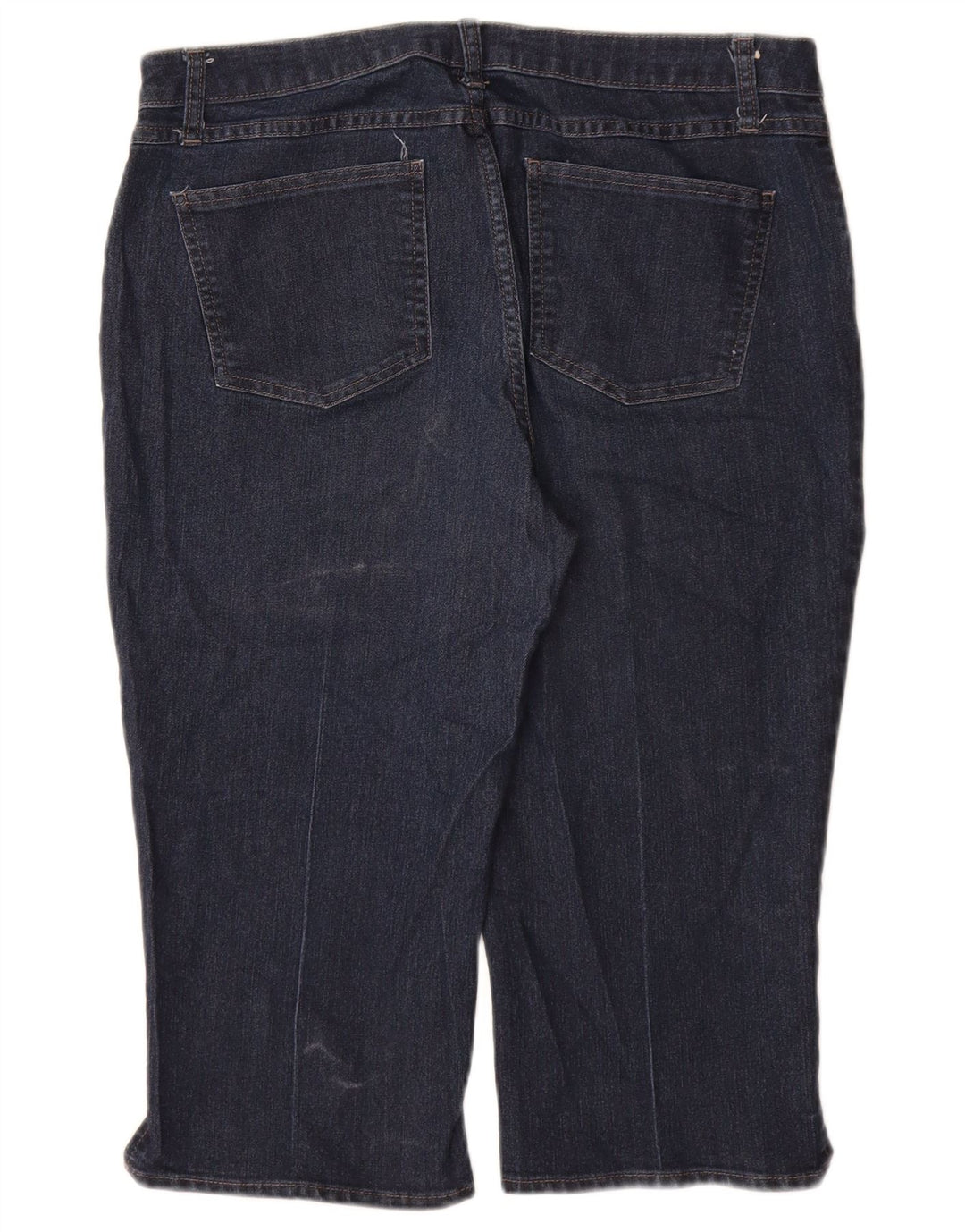 Calça jeans feminina LEE Riders cintura média capri EUA 14 grande W34 L19 azul marinho