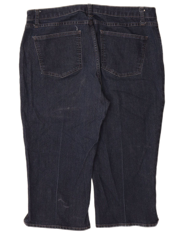 Calça jeans feminina LEE Riders cintura média capri EUA 14 grande W34 L19 azul marinho