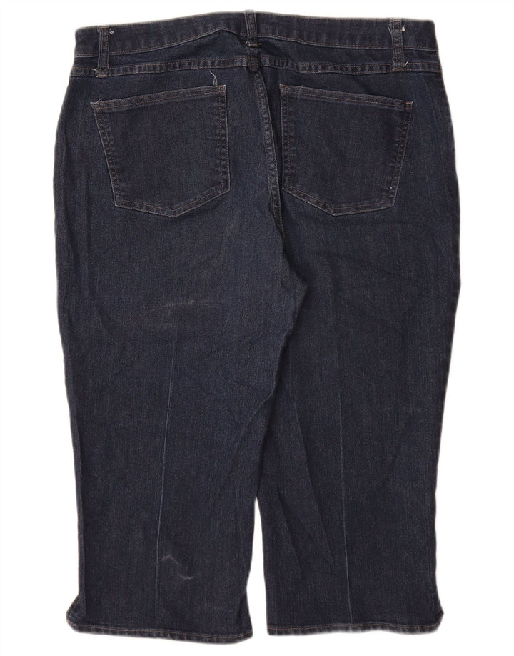 Calça jeans feminina LEE Riders cintura média capri EUA 14 grande W34 L19 azul marinho