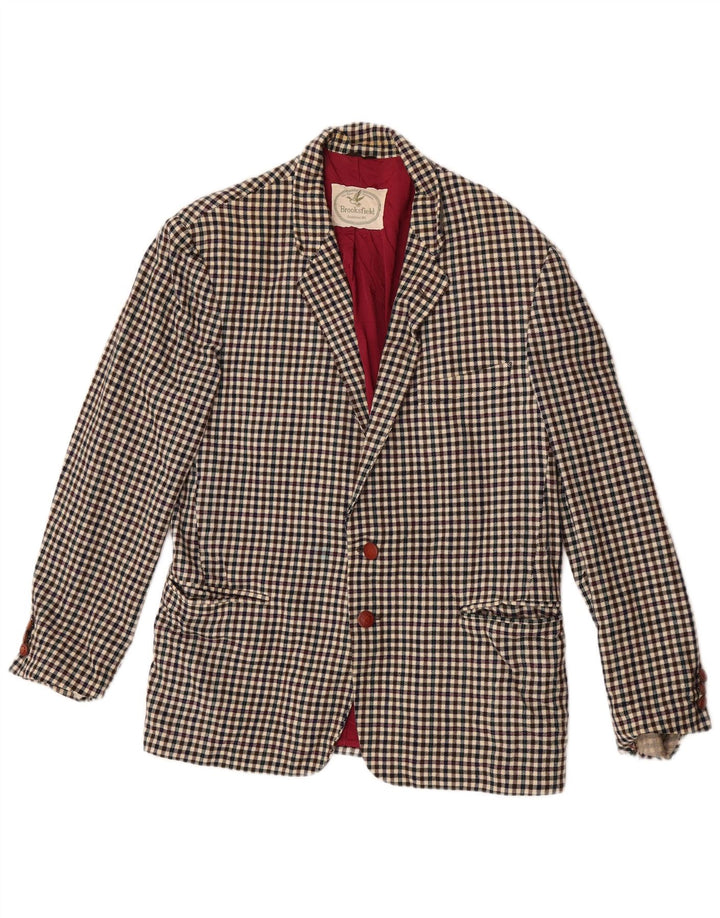Jaqueta Blazer masculina Brooksfield com 2 botões Reino Unido 38 Gingham médio multicolorido