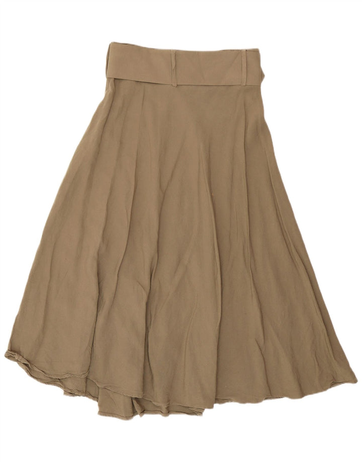 Saia larga feminina Zara médio W28 cáqui