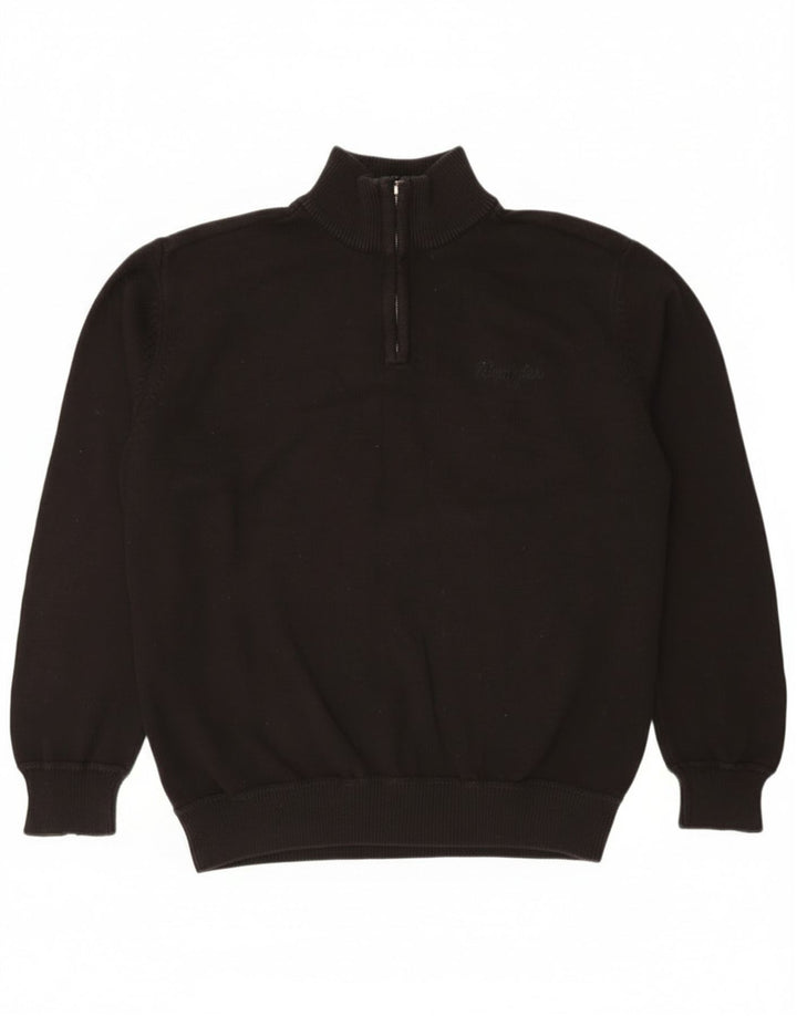 Wrangler Suéter masculino com zíper e gola XL algodão preto
