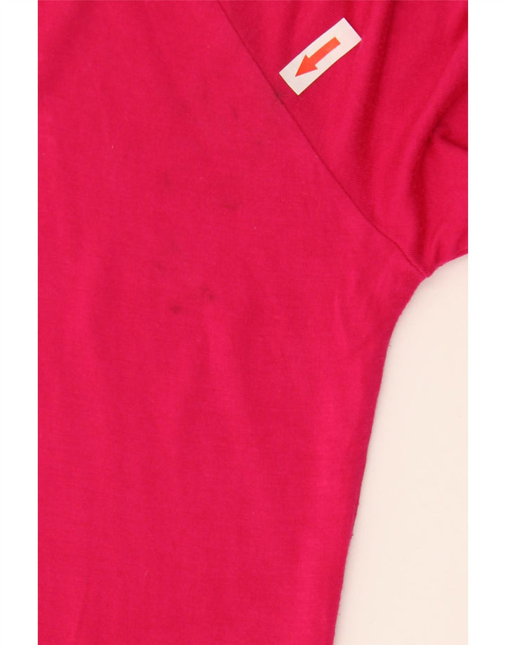 Top gráfico feminino Nike manga comprida UK 14 médio rosa viscose
