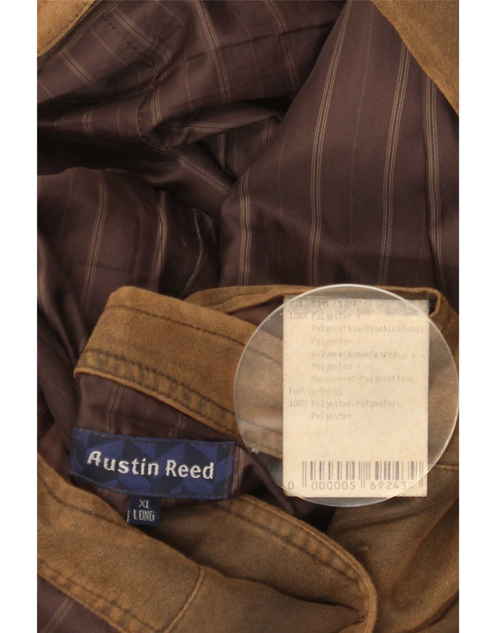 Austin Reed Mens Long 3 Button Blazer Jacket UK 42 XL Brown Polyester