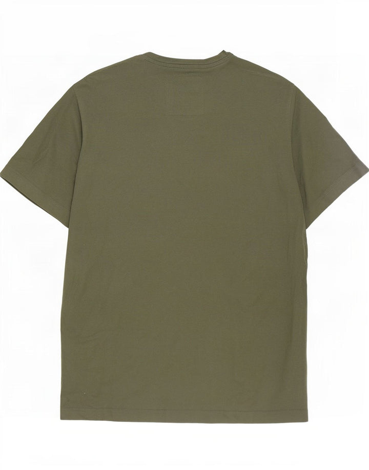 Camiseta masculina Crew Clothing Top pequeno algodão cáqui