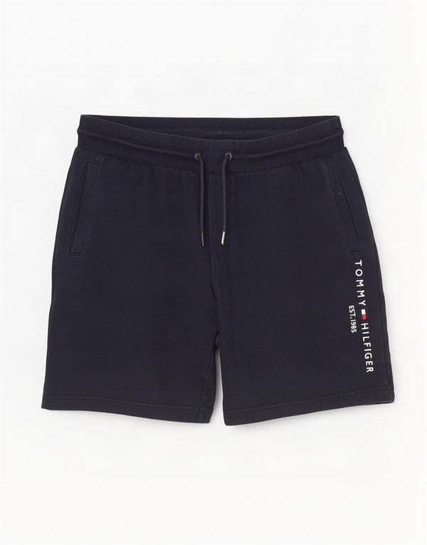 Tommy Hilfiger Mens Graphic Sport Shorts Grande Algodão Azul Marinho