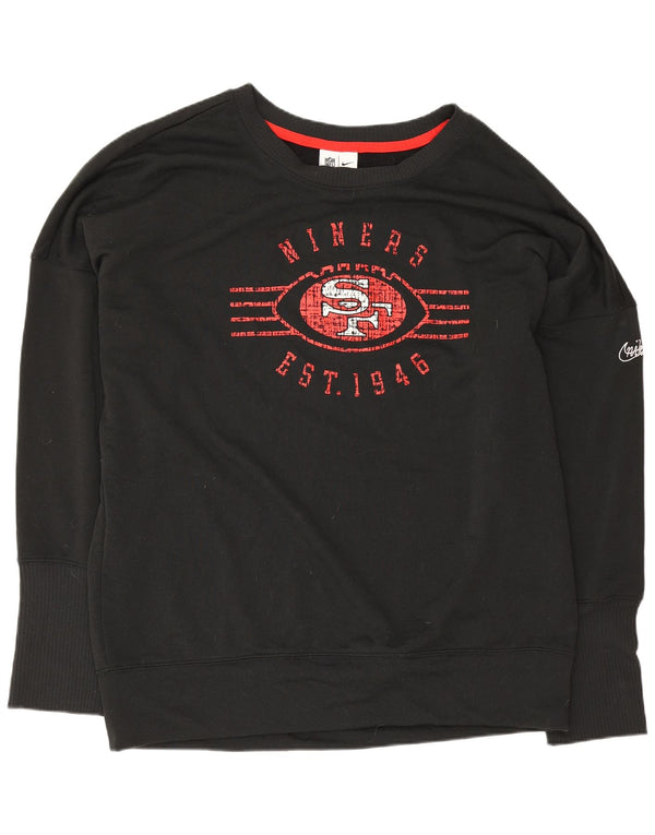 Nike Womens Niners San Francisco NFL moletom jumper grande preto esportivo