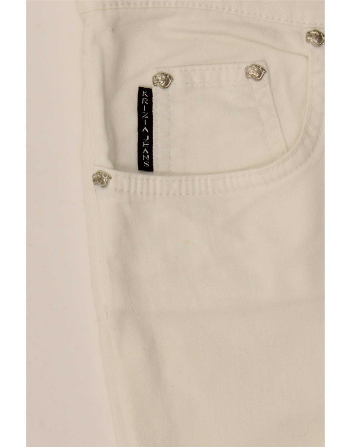 Krizia Jeans feminino gráfico reto W30 L29 branco