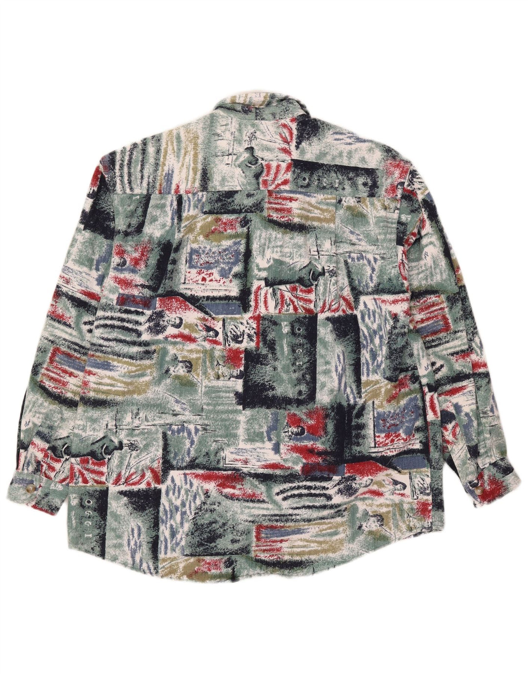 Camisa masculina de flanela Calypso tamanho 40 médio patchwork multicolorido algodão