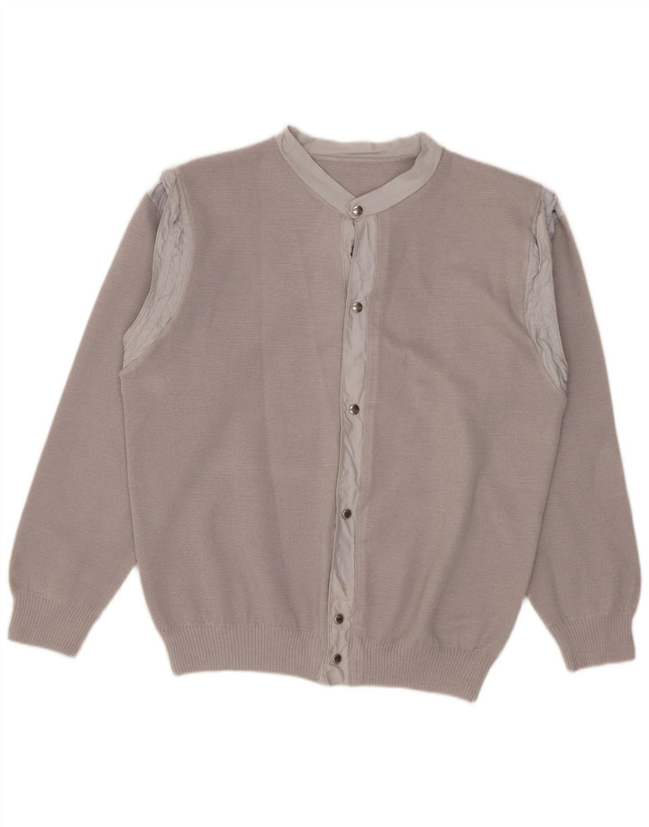 Suéter Cardigan Feminino Vintage UK 12 Cinza Médio