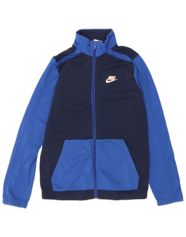 Jaqueta Nike Boys Tracksuit Top 12-13 anos grande azul marinho colorblock