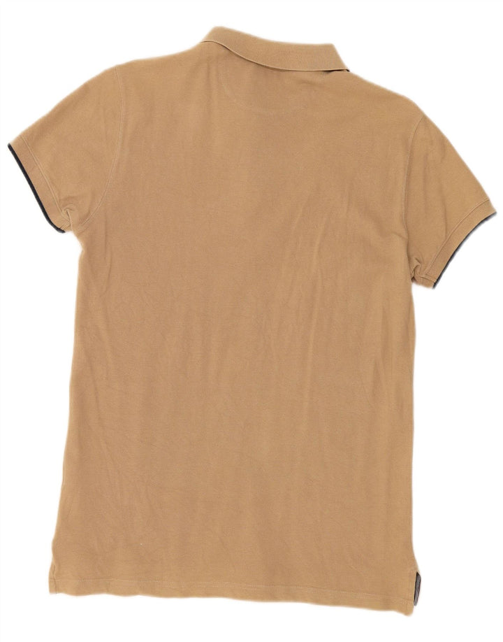 Camisa polo masculina Massimo Dutti Slim Fit algodão bege médio