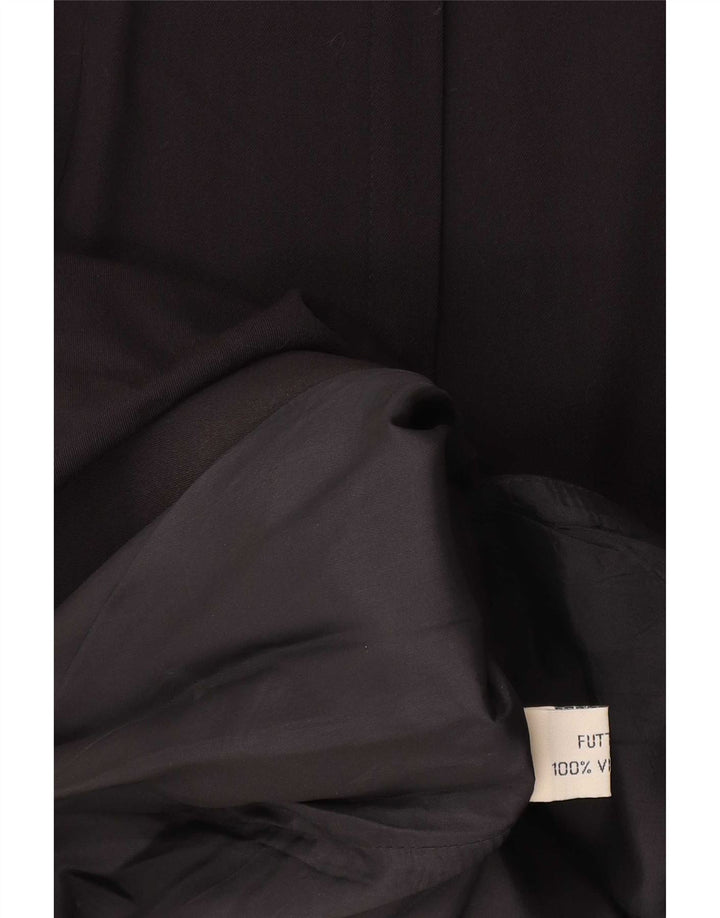 Saia midi feminina vintage de cintura alta W28 média preta