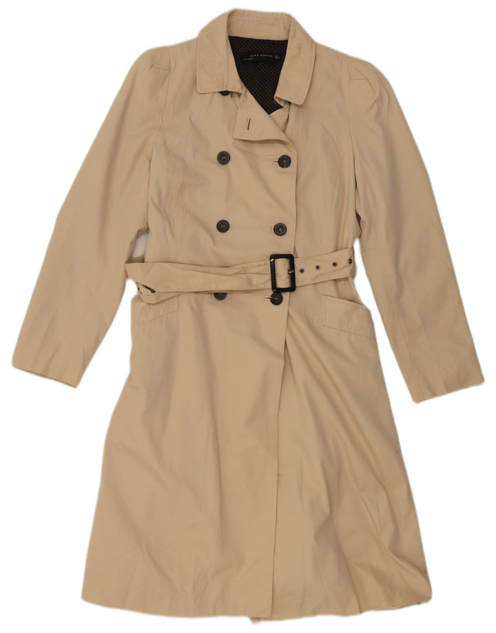 Zara Womens Trench Coat Reino Unido 14 Grande Bege