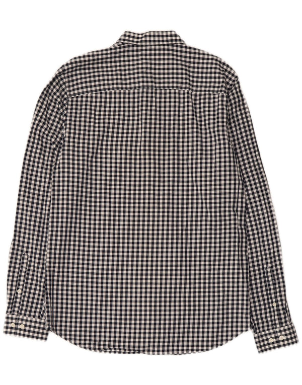 Camisa masculina Jack & Jones média azul marinho algodão guingão
