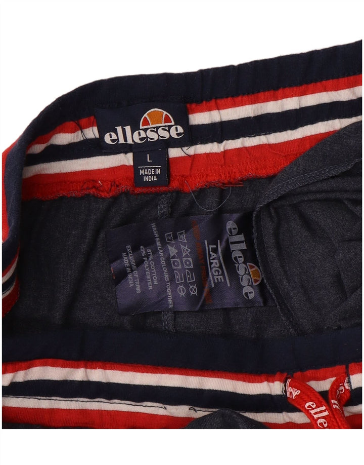 Calça de treino masculina Ellesse grande algodão manchado azul marinho