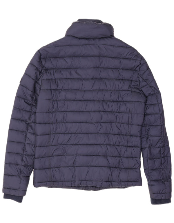 Jaqueta acolchoada masculina Superdry UK 36 pequena azul marinho nylon