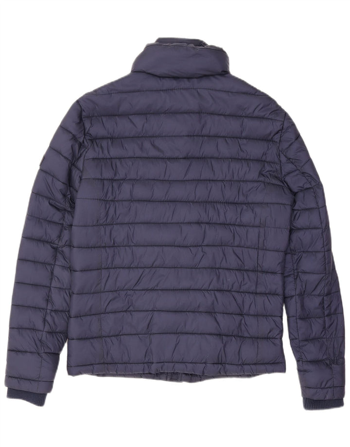 Jaqueta acolchoada masculina Superdry UK 36 pequena azul marinho nylon