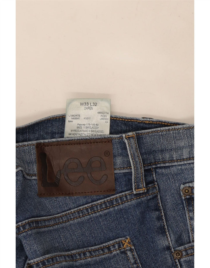 Jeans femininos LEE Daren Straight W33 L32 azul algodão