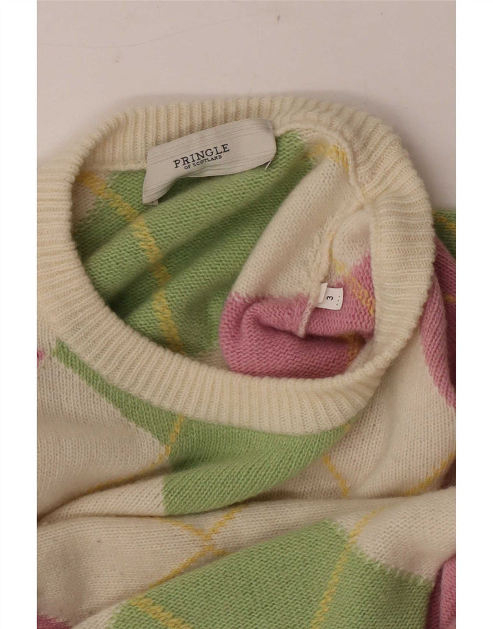 Suéter masculino Pringle com gola redonda, médio multicolorido Argyle/Diamante