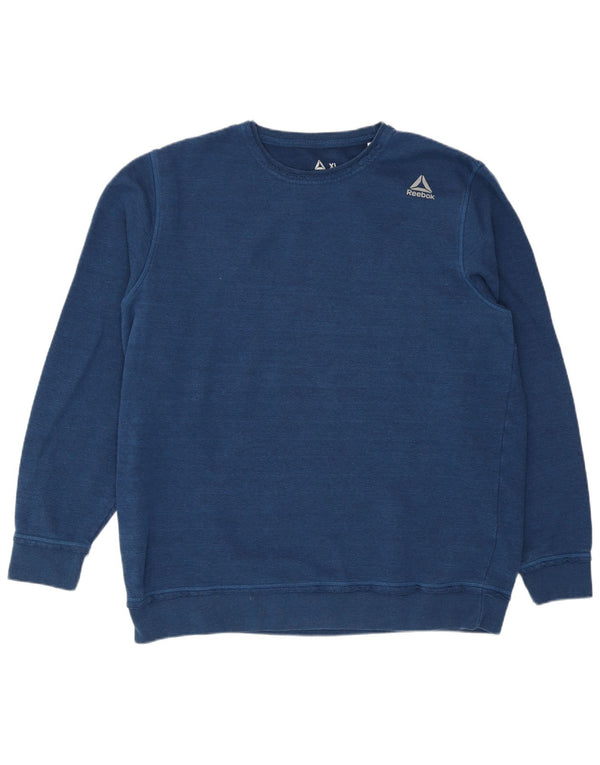 Reebok Mens Moletom Jumper XL Azul Marinho Algodão