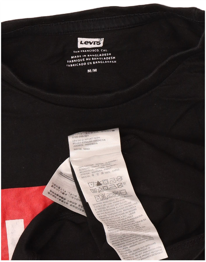 Camiseta gráfica masculina Levi's Top médio algodão preto