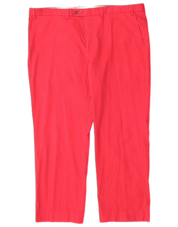 Calça feminina Marks & Spencer de terno reto W42 L29 algodão vermelho