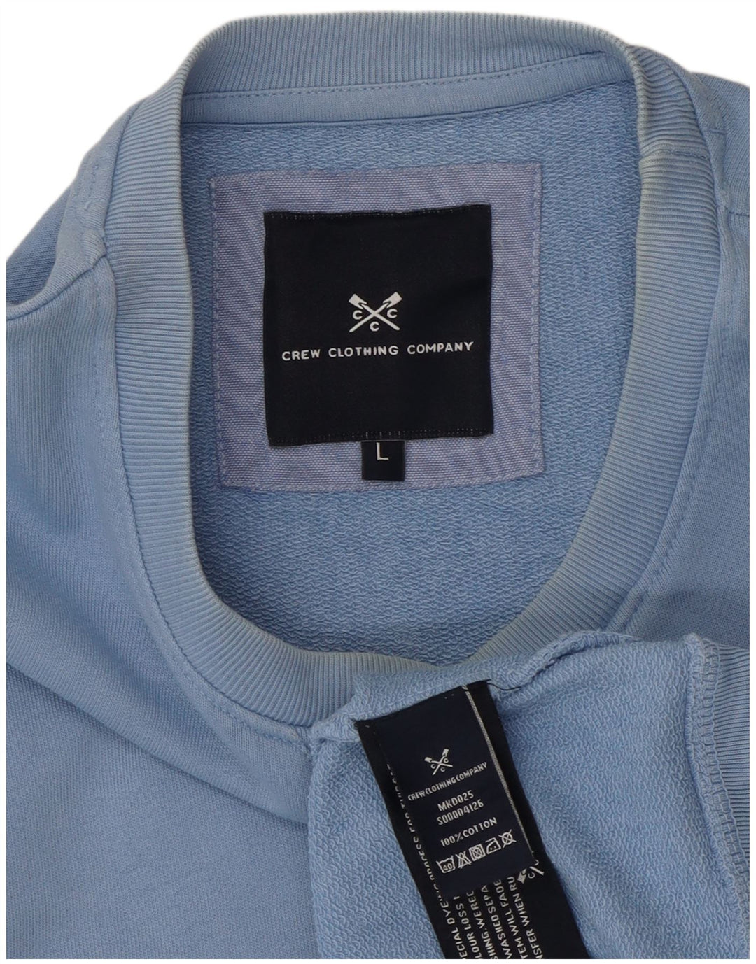 Crew Clothing Mens Moletom Jumper Grande Algodão Azul