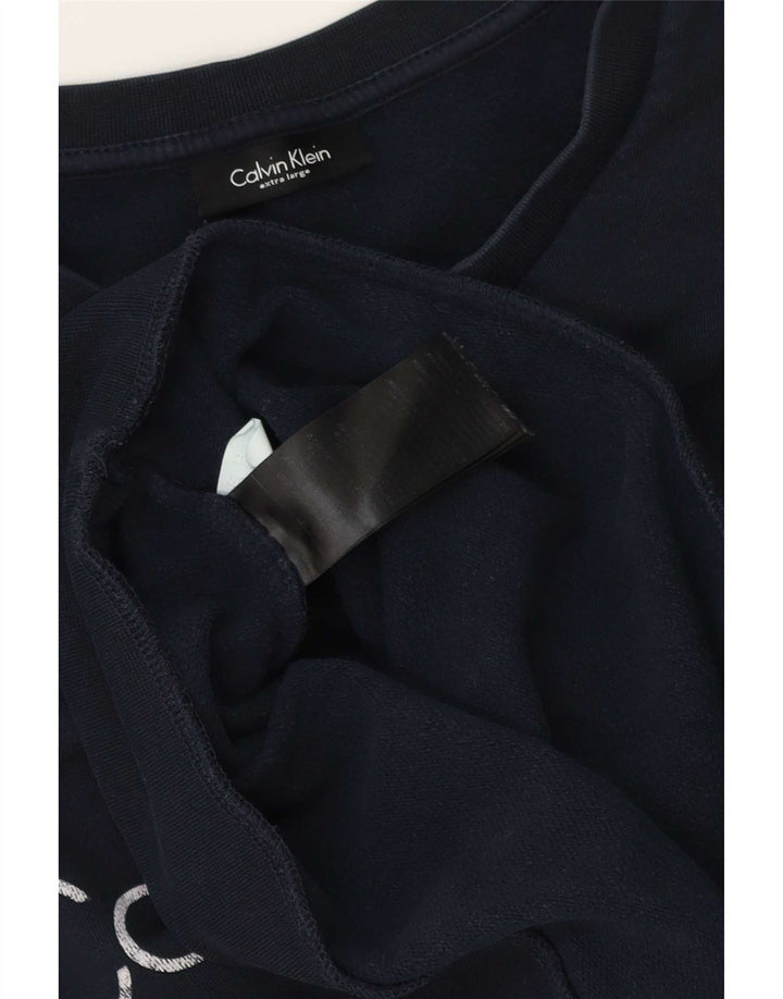 Calvin Klein moletom gráfico masculino Jumper XL azul marinho algodão