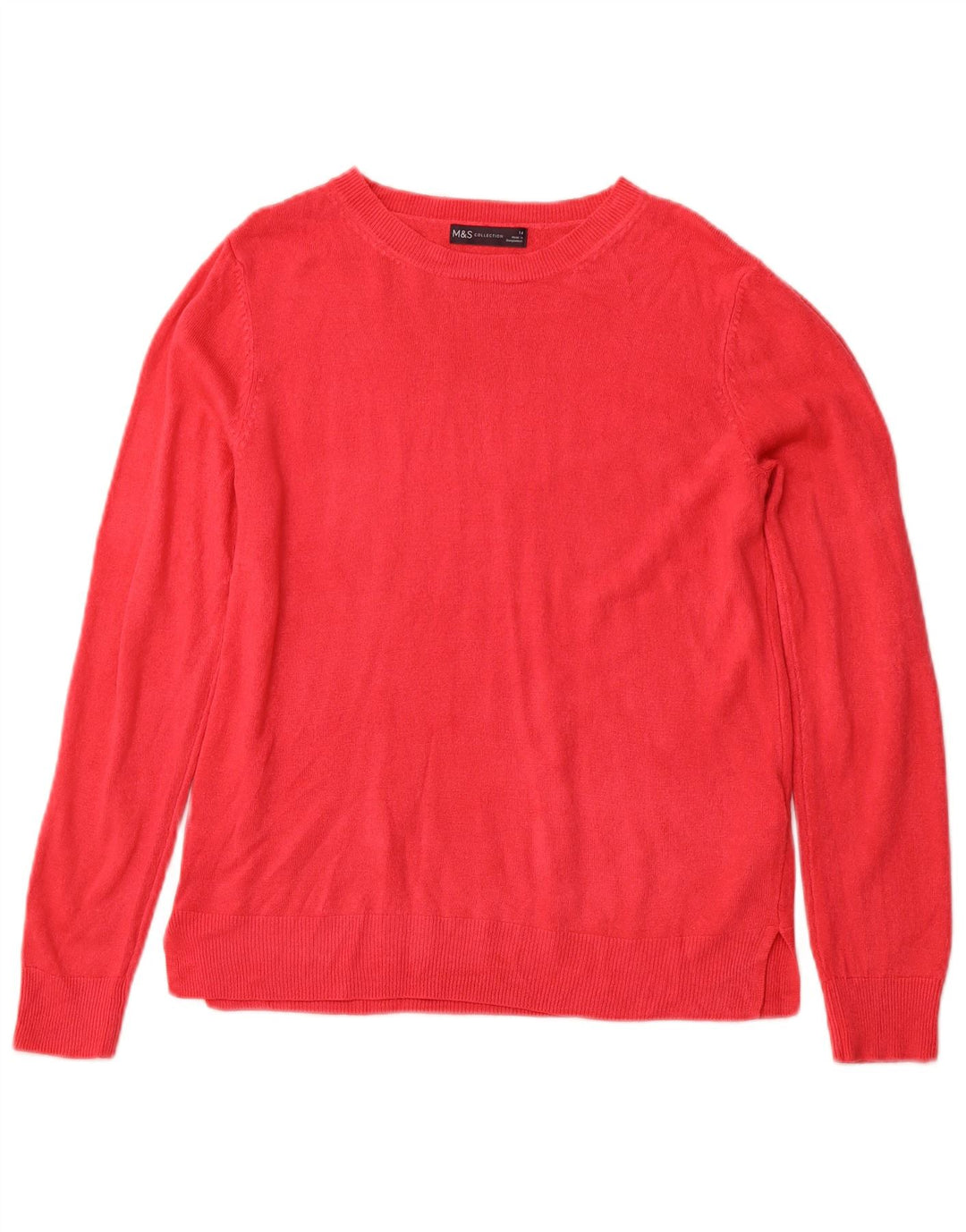 Suéter feminino com gola canoa MARKS & SPENCER Reino Unido 14 acrílico rosa médio