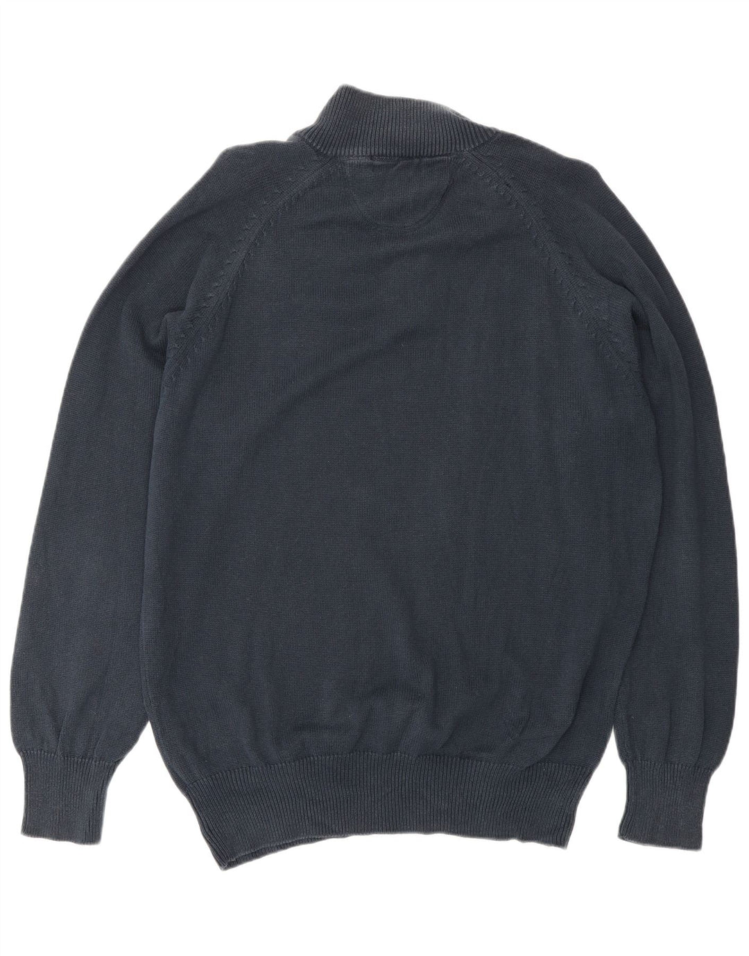 Suéter masculino Slam com zíper e gola XL em algodão azul marinho