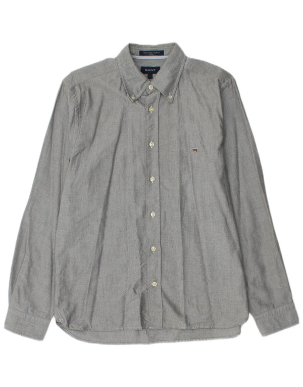Gant Boys Fitted Shirt 15-16 Years Large Grey Flecked Cotton