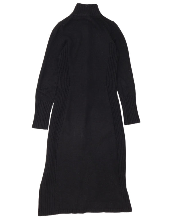 Vestido suéter feminino Oasis de manga comprida Reino Unido 8 pequeno acrílico preto