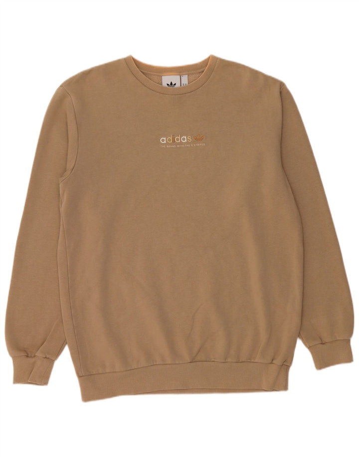 ADIDAS Mens Sweatshirt Jumper Médio Bege Algodão