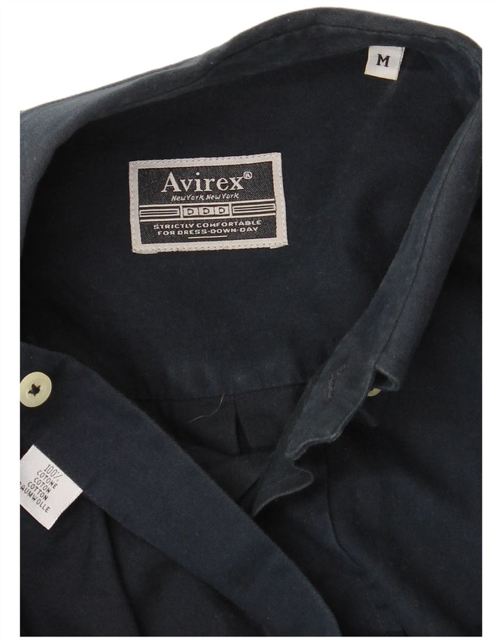 Camisa masculina Avirex de algodão azul marinho médio