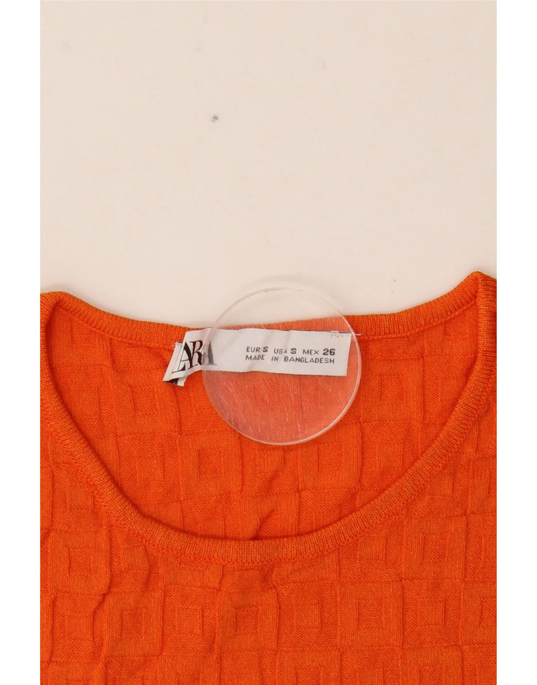Zara Womens Crop Vest Top UK 8 Pequeno Laranja Viscose
