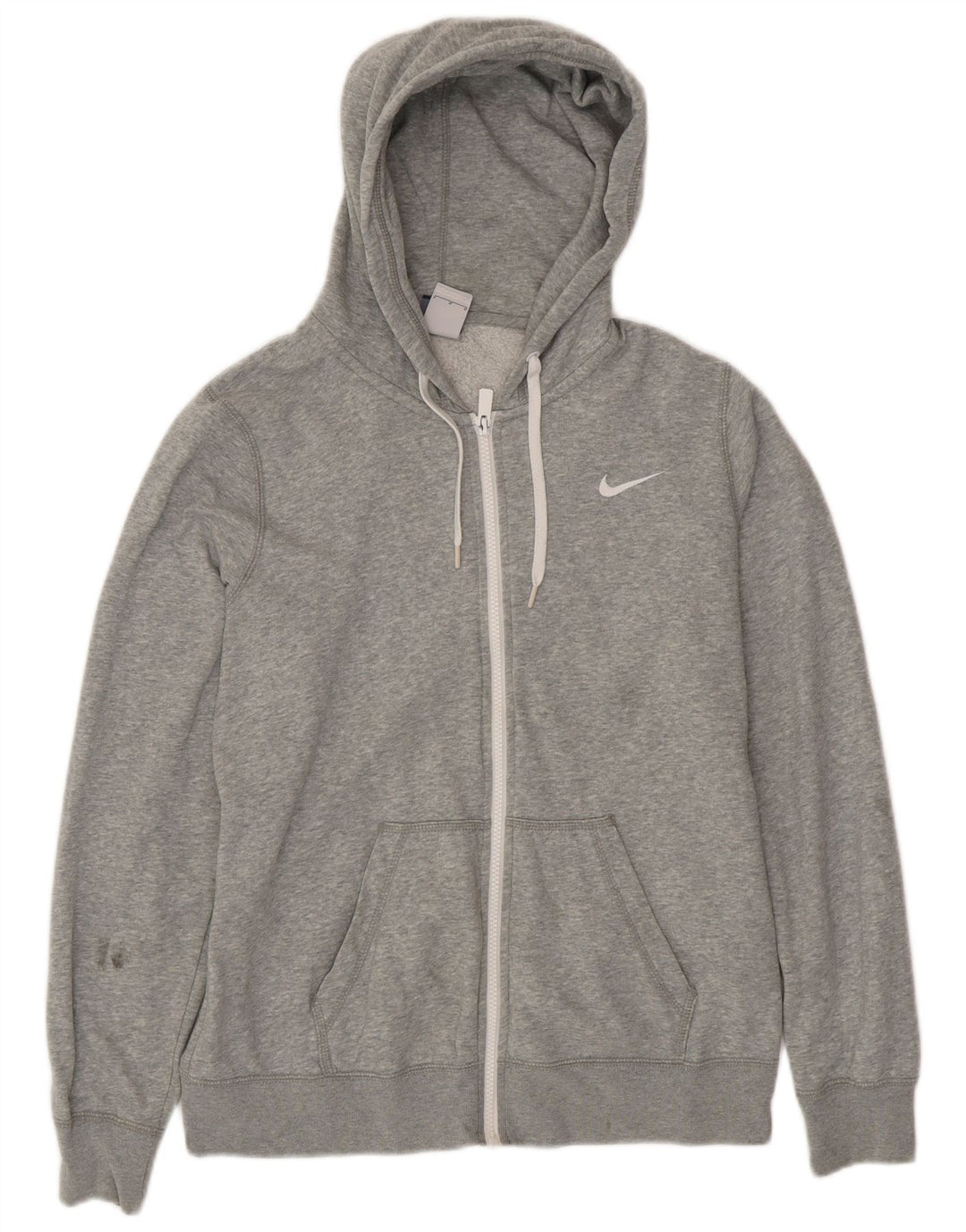 Suéter feminino Nike com capuz e zíper UK 16 grande algodão cinza