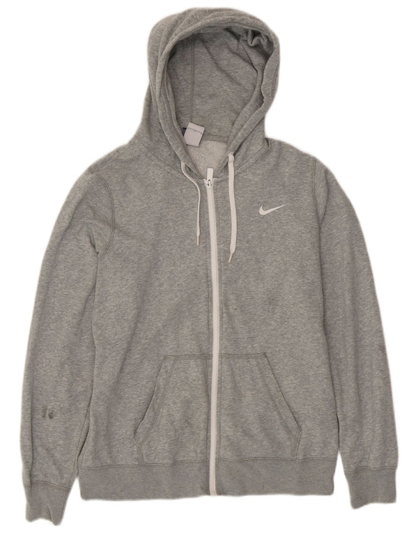Suéter feminino Nike com capuz e zíper UK 16 grande algodão cinza