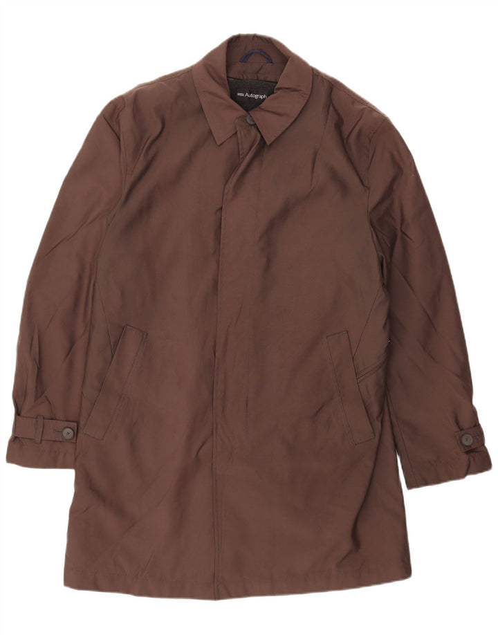 Sobretudo masculino Marks & Spencer UK 36 pequeno poliéster marrom