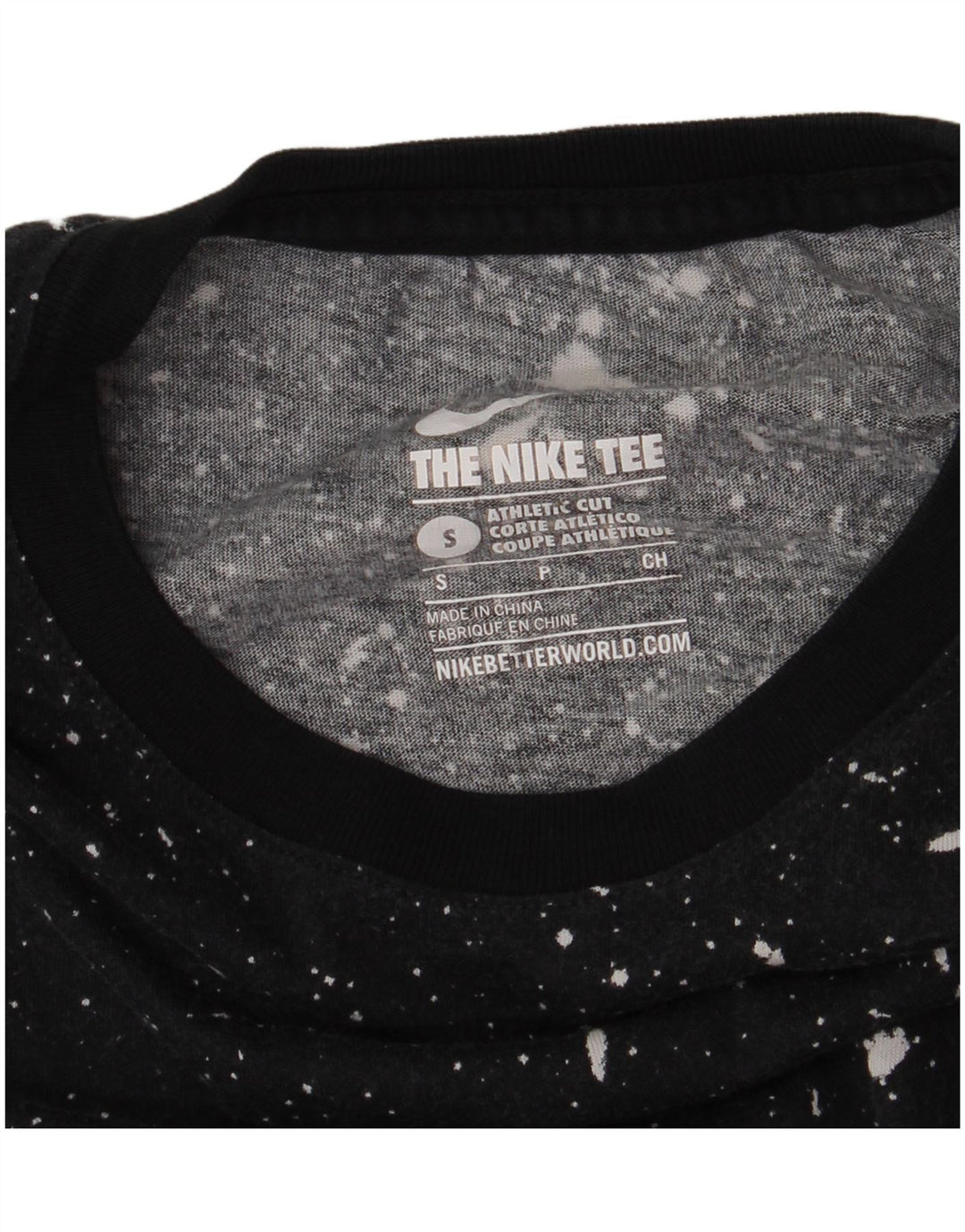 Camiseta Nike masculina gráfica top pequeno preto manchado