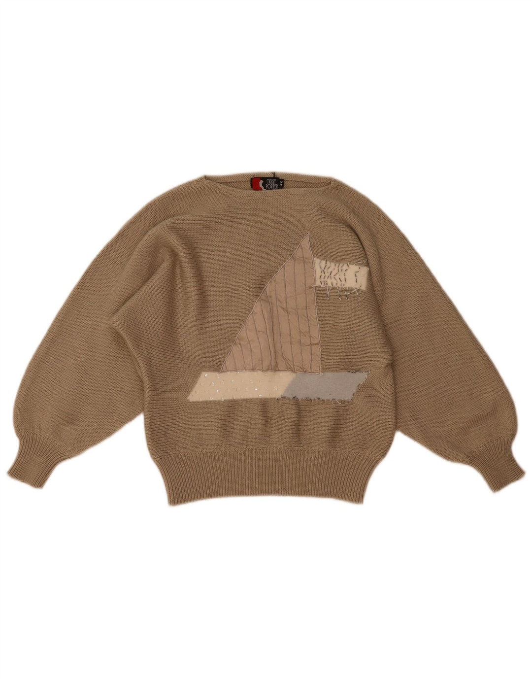 Suéter feminino vintage com gola canoa e gola redonda IT 42 marrom médio